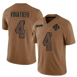 Adam Vinatieri Indianapolis Colts Men's Limited 2023 Salute To Service Nike Jersey - Brown