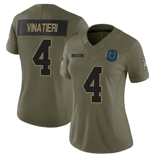 Adam Vinatieri Indianapolis Colts Women's Limited Sr. 2025 Salute to Service Nike Jersey - Olive