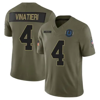 Adam Vinatieri Indianapolis Colts Youth Limited Sr. 2025 Salute to Service Nike Jersey - Olive