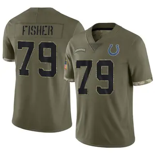 Eric Fisher Indianapolis Colts Men's Limited 2022 Salute To Service Nike Jersey - Olive