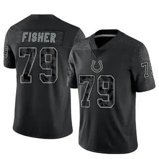 Eric Fisher Indianapolis Colts Men's Limited Reflective Nike Jersey - Black