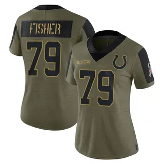 Eric Fisher Indianapolis Colts Women's Limited 2021 Salute To Service Nike Jersey - Olive
