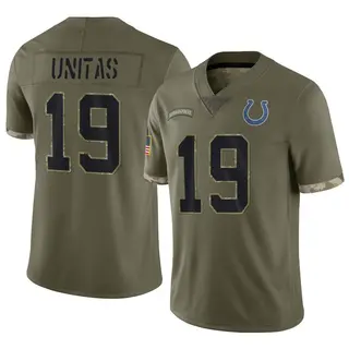 Johnny Unitas Indianapolis Colts Youth Limited 2022 Salute To Service Nike Jersey - Olive
