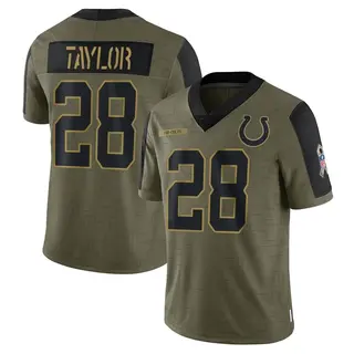 Jonathan Taylor Indianapolis Colts Men's Limited 2021 Salute To Service Nike Jersey - Olive
