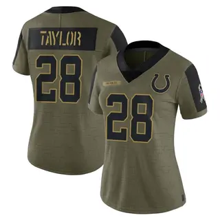 Jonathan Taylor Indianapolis Colts Women's Limited 2021 Salute To Service Nike Jersey - Olive