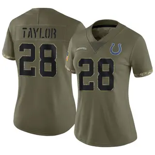 Jonathan Taylor Indianapolis Colts Women's Limited 2022 Salute To Service Nike Jersey - Olive