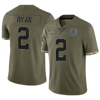 Matt Ryan Indianapolis Colts Men's Limited 2022 Salute To Service Nike Jersey - Olive
