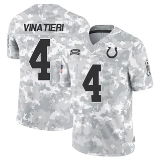 Men's Adam Vinatieri Indianapolis Colts Men's Limited Arctic Camo 2024 Salute to Service Nike Jersey
