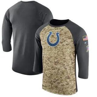 Men's Indianapolis Colts Camo/Anthracite Salute to Service Sideline Legend Performance Three-Quarter Sleeve T-Shirt