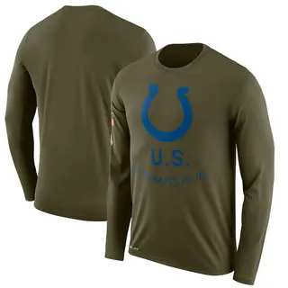 Men's Indianapolis Colts Olive 2018 Salute to Service Sideline Legend Performance Long Sleeve T-Shirt