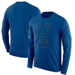 Men's Indianapolis Colts Royal 2018 Salute to Service Sideline Legend Performance Long Sleeve T-Shirt