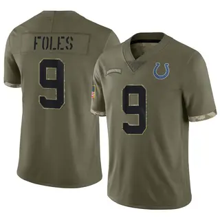 Nick Foles Indianapolis Colts Men's Limited 2022 Salute To Service Nike Jersey - Olive