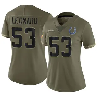 Shaquille Leonard Indianapolis Colts Women's Limited 2022 Salute To Service Nike Jersey - Olive