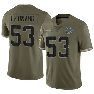 Shaquille Leonard Indianapolis Colts Youth Limited 2022 Salute To Service Nike Jersey - Olive