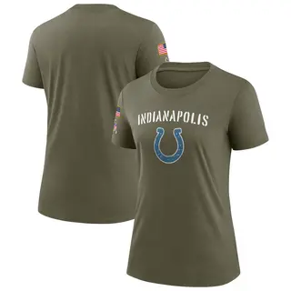 Women's Indianapolis Colts Olive 2022 Salute To Service Legend T-Shirt